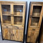 Witryna szklana słupek 60cm seria Britt drewno mango - obrazek 2