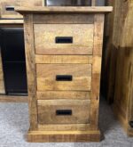 Stylowa loftowa szafka z szufladami 90cm wysokosci drewno mango - obrazek 5