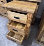 Stylowa loftowa szafka z szufladami 90cm wysokosci drewno mango - obrazek 4