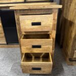 Stylowa loftowa szafka z szufladami 90cm wysokosci drewno mango - obrazek 3