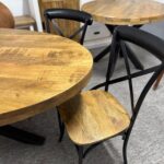 Loftowe Industrialne krzesło drewno mango - obrazek 3