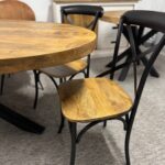 Loftowe Industrialne krzesło drewno mango - obrazek 2