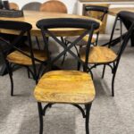 Loftowe Industrialne krzesło drewno mango - obrazek 6