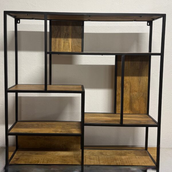 Duży Regał ścienny drewno mango kwadrat