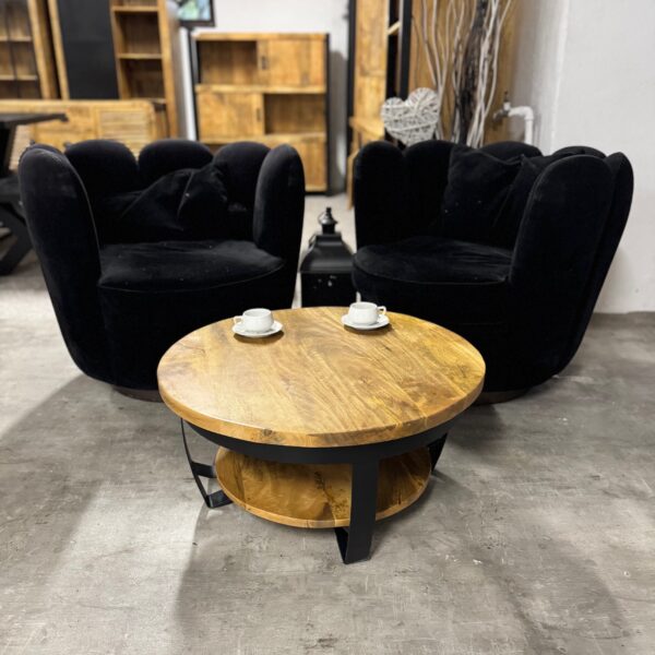 Mały okrągły stolik do salonu z podwójnym blatem Double Round