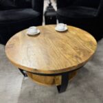 Mały okrągły stolik do salonu z podwójnym blatem Double Round - obrazek 6