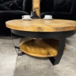 Mały okrągły stolik do salonu z podwójnym blatem Double Round - obrazek 4