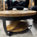 Mały okrągły stolik do salonu z podwójnym blatem Double Round - obrazek 7