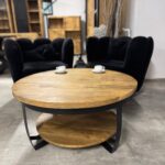 Okrągły stolik do salonu z podwójnym blatem Double Round