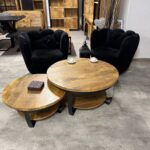 Mały okrągły stolik do salonu z podwójnym blatem Double Round - obrazek 9