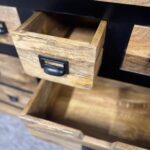 Duży bufet z podwójnymi drzwiami szklanymi, szufladki 180cm seria Loft - obrazek 6