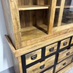 Duży bufet z podwójnymi drzwiami szklanymi, szufladki 180cm seria Loft - obrazek 5