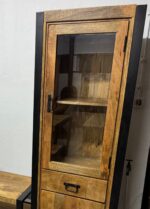 Witryna szklana słupek 60cm seria Britt drewno mango - obrazek 6