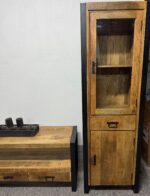 Witryna szklana słupek 60cm seria Britt drewno mango