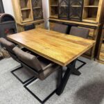 Loftowy stół do jadalni mango blat 160cm nogi X