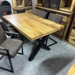 Loftowy stół do jadalni mango blat 160cm nogi X - obrazek 4