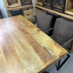 Loftowy stół do jadalni mango blat 160cm nogi X - obrazek 3
