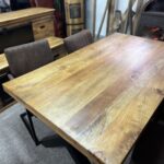 Loftowy stół do jadalni mango blat 160cm nogi X - obrazek 2