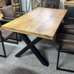 Loftowy stół do jadalni mango blat 160cm nogi X - obrazek 5