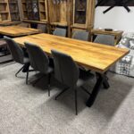 Loftowy stół do jadalni mango blat 220cm nogi X - obrazek 7