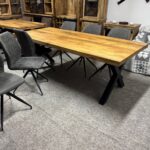 Loftowy stół do jadalni mango blat 220cm nogi X - obrazek 6