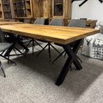 Loftowy stół do jadalni mango blat 220cm nogi X - obrazek 3