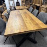 Loftowy stół do jadalni mango blat 220cm nogi X - obrazek 2