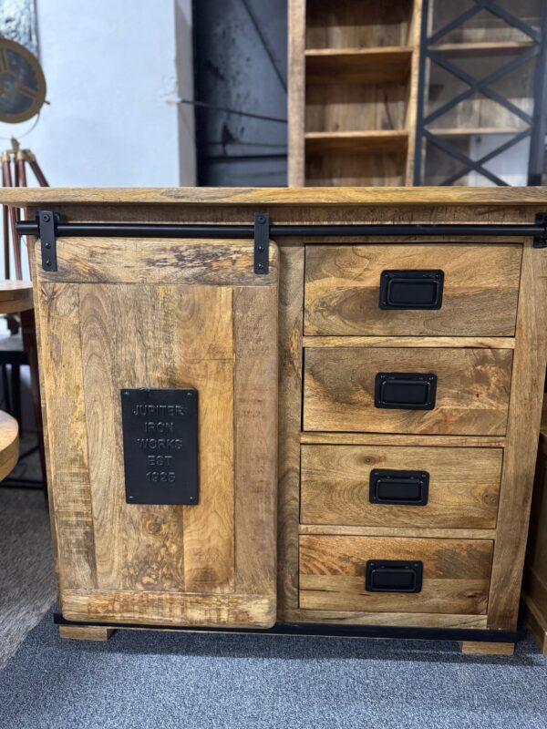 Drewniana komoda z przesuwnymi drzwiami 100cm seria Works