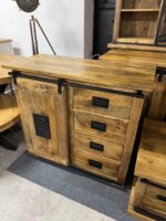 Drewniana komoda z przesuwnymi drzwiami 100cm seria Works - obrazek 7