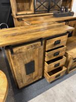 Drewniana komoda z przesuwnymi drzwiami 100cm seria Works - obrazek 5