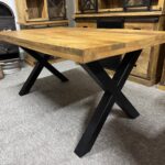 Drewniany loftowy stół do jadalni mango blat 180cm nogi X - obrazek 7