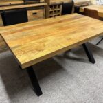 Drewniany loftowy stół do jadalni mango blat 180cm nogi X - obrazek 6