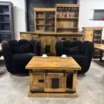 Drewniana komoda z przesuwnymi drzwiami 140cm seria Works - obrazek 2