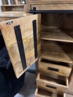 Komoda z drewna mango z przesuwnymi drzwiami seria Works 90 - obrazek 6