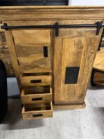 Komoda z drewna mango z przesuwnymi drzwiami seria Works 90 - obrazek 4