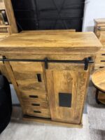 Komoda z drewna mango z przesuwnymi drzwiami seria Works 90 - obrazek 7