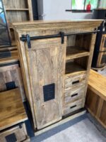 Komoda z drewna mango z przesuwnymi drzwiami seria Works 90cm - obrazek 11