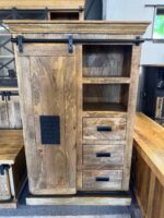 Komoda z drewna mango z przesuwnymi drzwiami seria Works 90cm