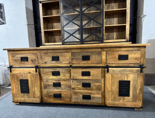 Duża drewniana komoda z przesuwnymi drzwiami seria Works aż 200cm