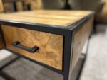Kwadratowy stolik kawowy 70x70 z dwiema szufladkami LOFT - obrazek 6