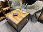 Kwadratowy stolik kawowy 70x70 z dwiema szufladkami LOFT - obrazek 7