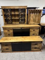 Szafka rtv drewno mango z przesuwnymi metalowymi drzwiami 200cm seria Loft - obrazek 8