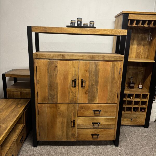 Duża drewniana komoda mango 120x160 seria Britt