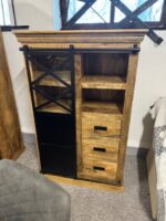 Wysoka komoda z przesuwnymi metalowymi drzwiami 90cm seria Loft - obrazek 6