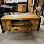 Drewniana komoda mango rtv szafka pod tv 140cm seria Britt - obrazek 8