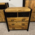 Industrialna drewniana szafka 90cm z serii Britt Black - obrazek 6