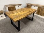 Loftowy drewniany stół do jadalni mango blat 160cm nogi U - obrazek 8