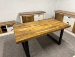 Loftowy drewniany stół do jadalni mango blat 160cm nogi U - obrazek 6