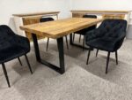 Loftowy drewniany stół do jadalni mango blat 160cm nogi U - obrazek 5