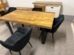 Loftowy drewniany stół do jadalni mango blat 160cm nogi U - obrazek 2